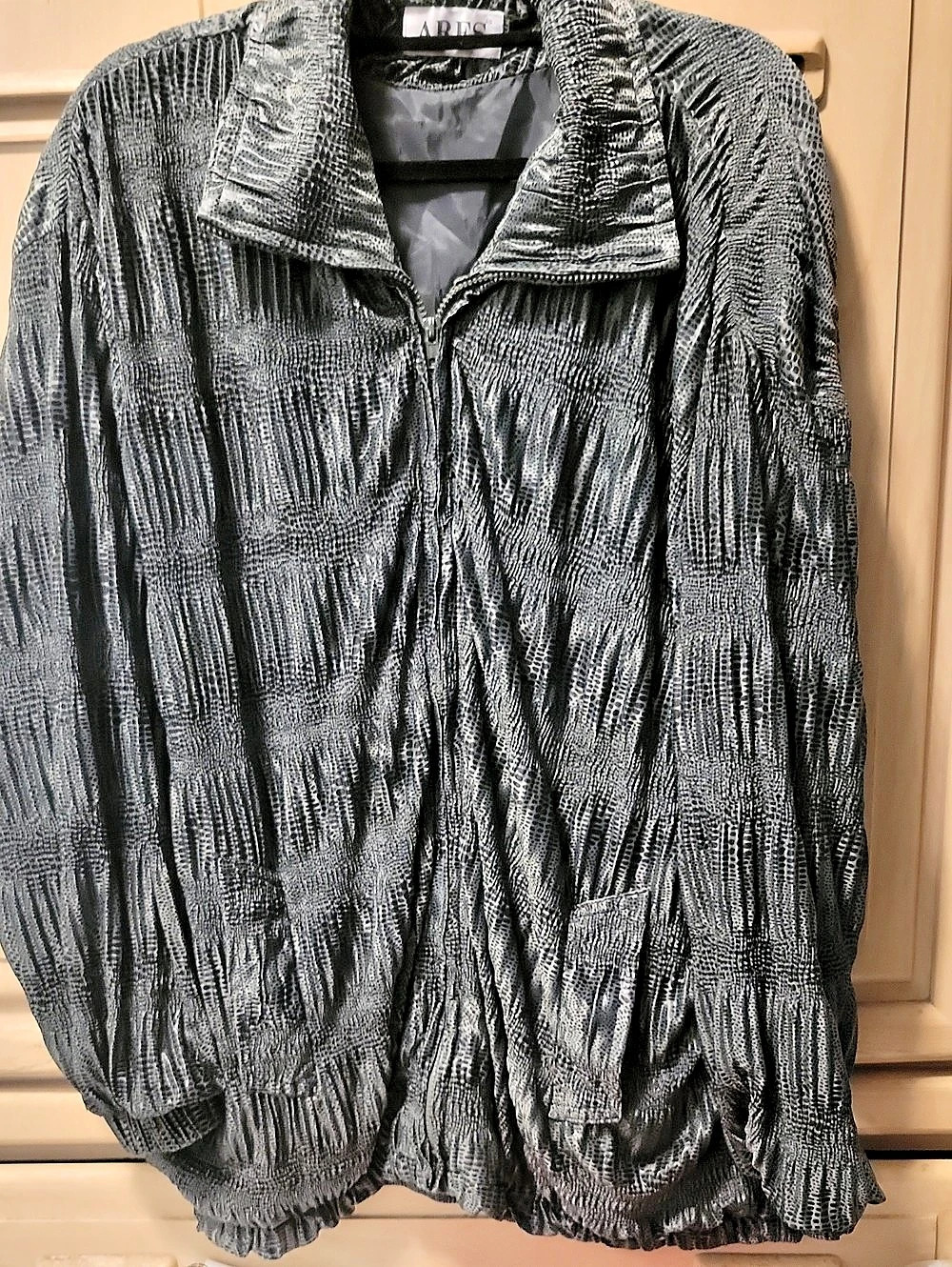 A'Reis Animal Print Jacket in Black & Gray Like New